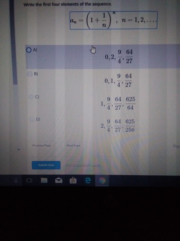 Solved Write the first four elements of the sequence. 9 64 | Chegg.com