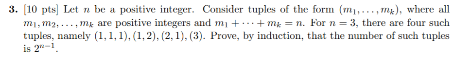 Solved 3. (10 pts) Let n be a positive integer. Consider | Chegg.com