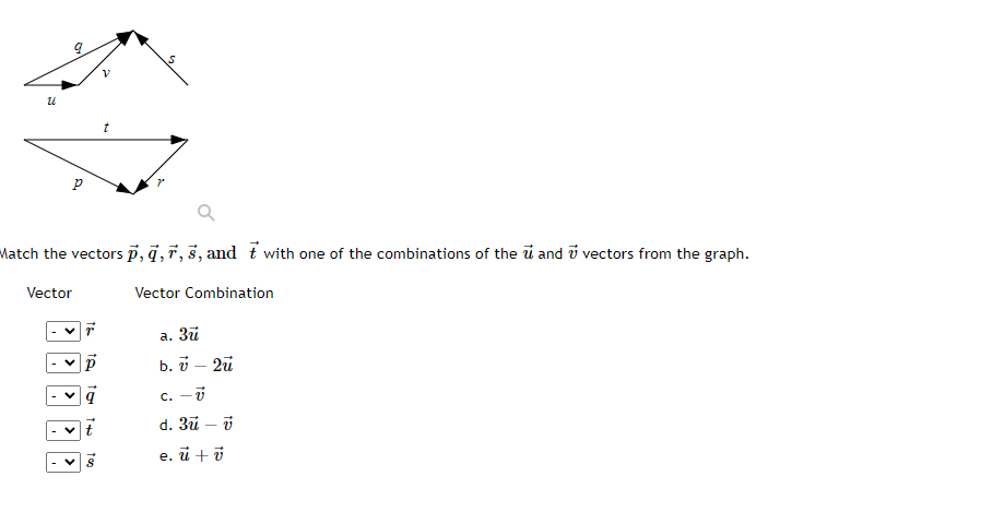 Solved Match The Vectors P,q,r,s, And T With One Of The | Chegg.com