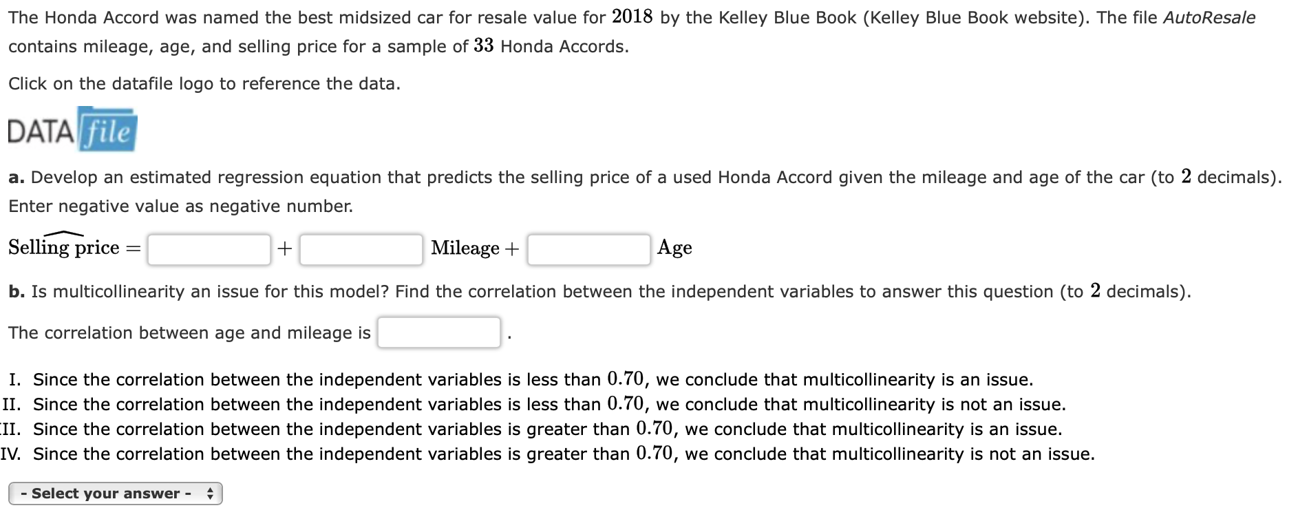 Solved The Honda Accord was named the best midsized car for