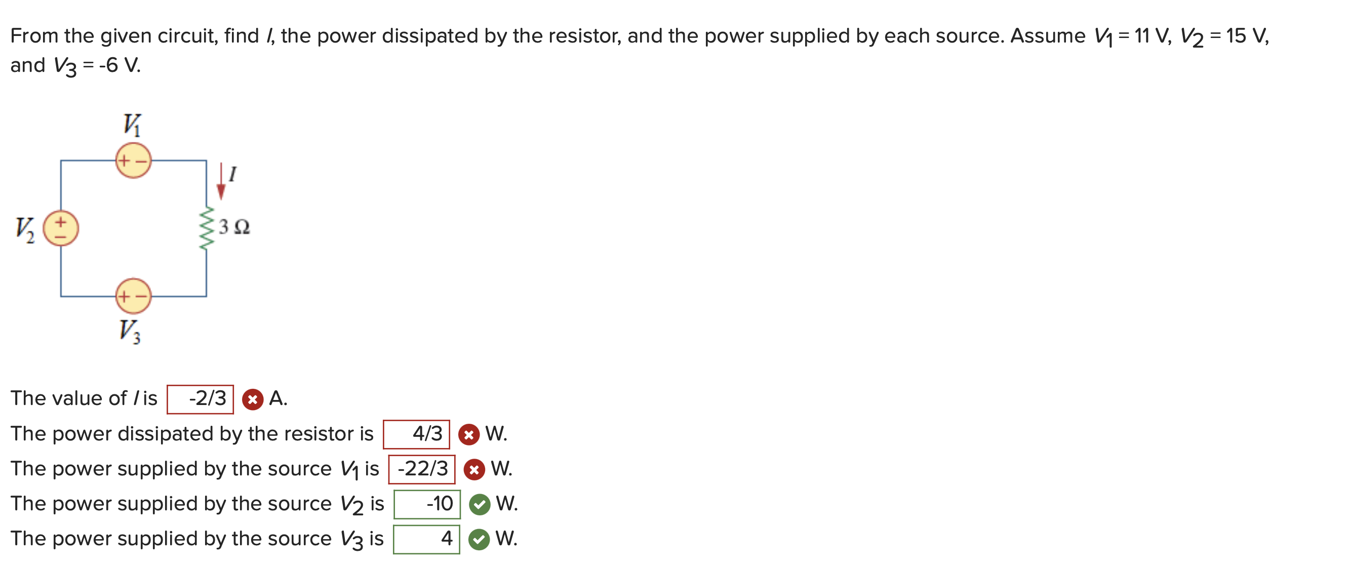 Solved From The Given Circuit, Find I, The Power Dissipated | Chegg.com