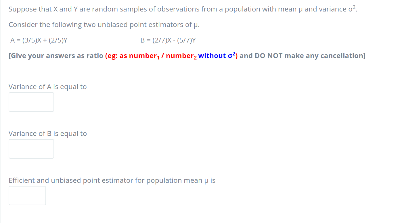 Solved Suppose That X And Y Are Random Samples Of Observa Chegg Com