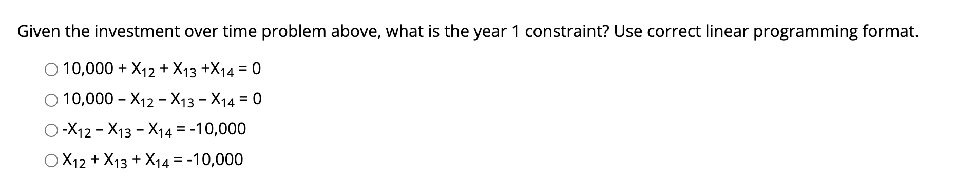 Solved Given the investment over time problem above, what is | Chegg.com