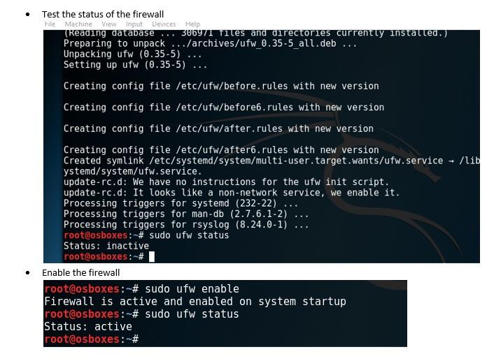Solved Lab3Basic Firewall testing, using Kali firewall