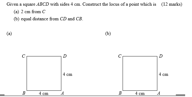 Solved Given a square ABCD with sides 4 cm. Construct the | Chegg.com