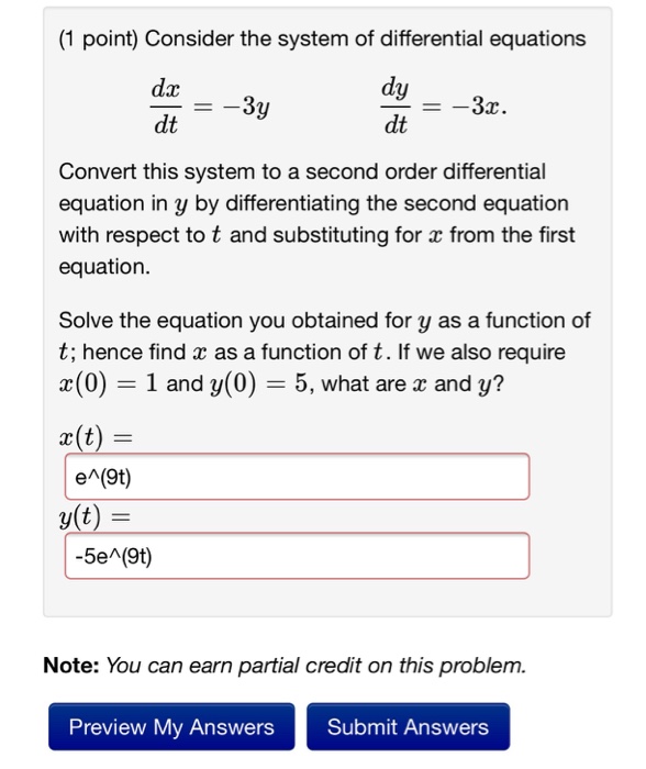 Solved Consider The System Of Differential Equations Dxdt 8571