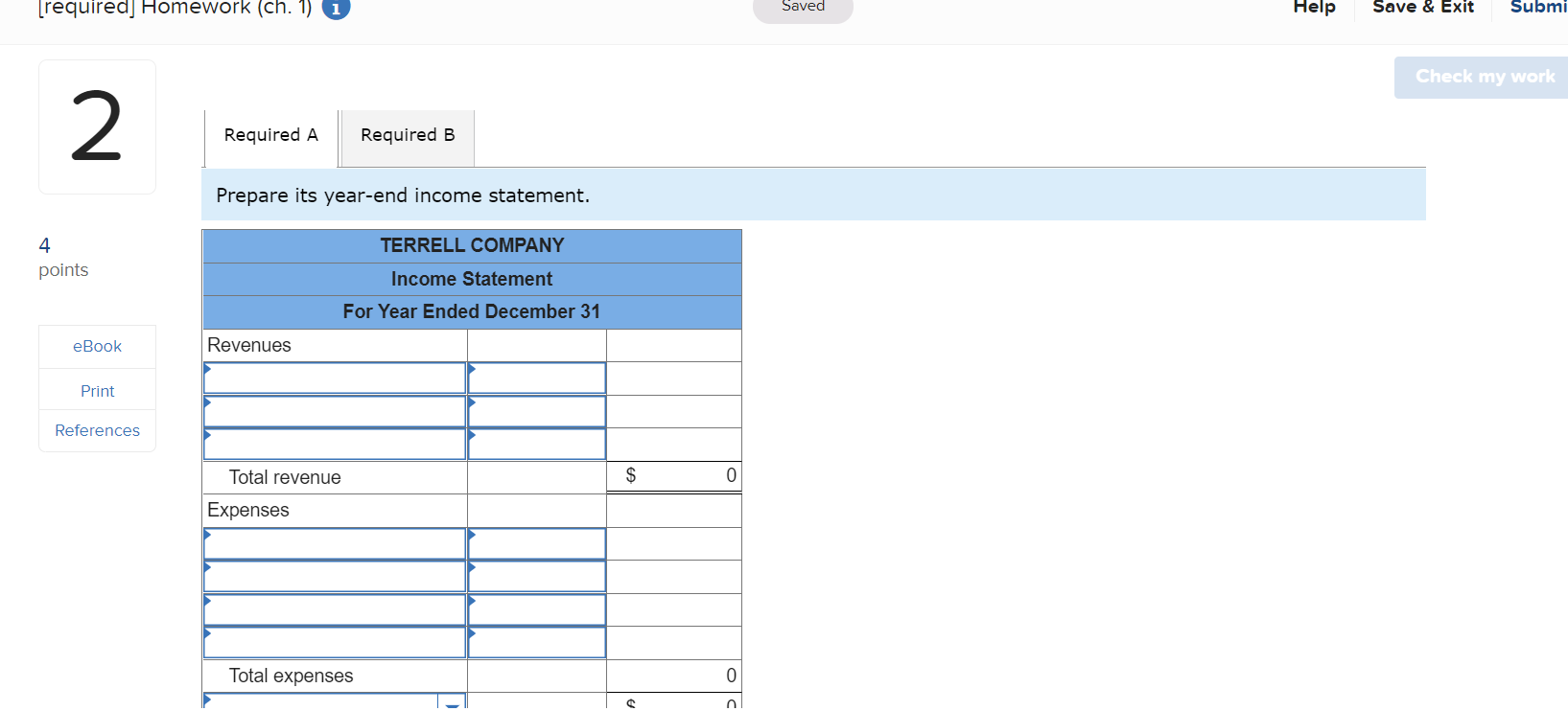 Solved Exercise 1-23 (Static) Linking the income statement | Chegg.com