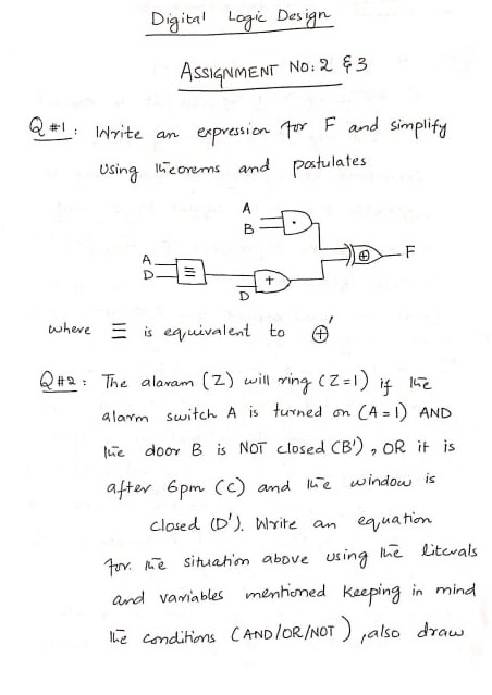 Solved Digital Logic Design Assignment Ment No 2 63 1 W Chegg Com