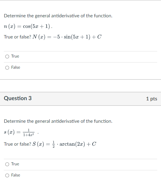 Solved Determine The General Antiderivative Of The Function Chegg Com