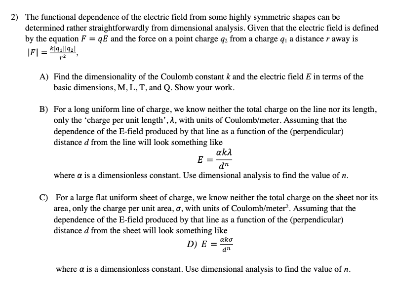 Solved The functional dependence of the electric field from | Chegg.com