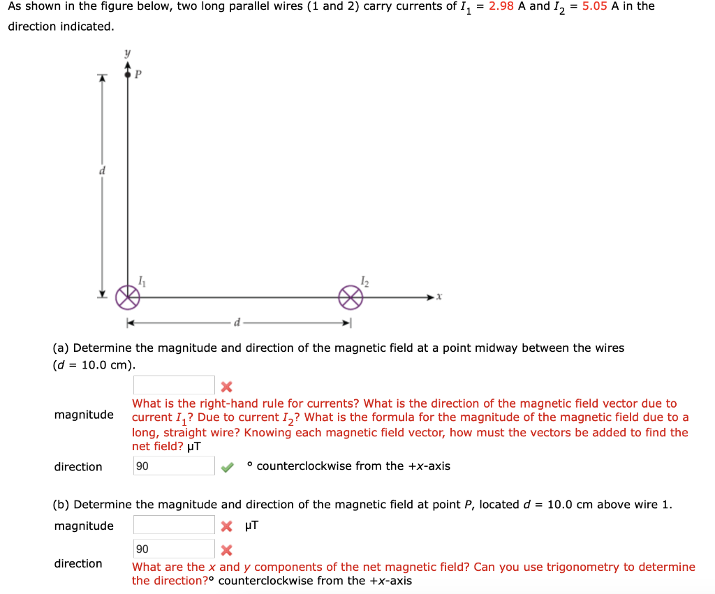 Solved As shown in the figure below, two long parallel wires