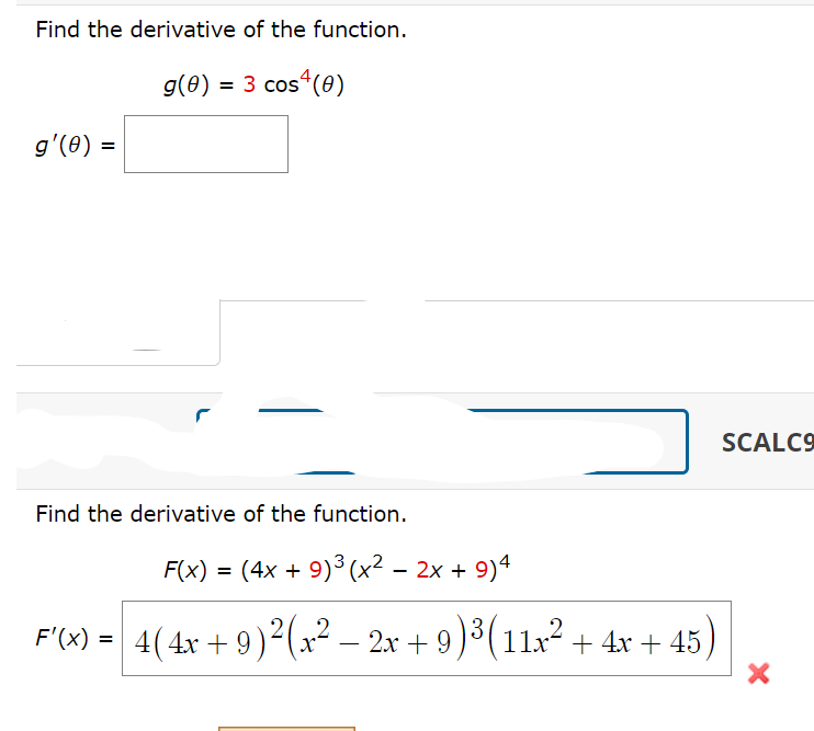 Solved Find the derivative of the | Chegg.com