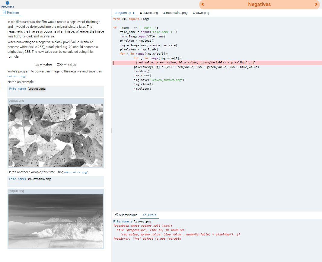 Solved Negatives > Instructions Problem A mountains.png | Chegg.com