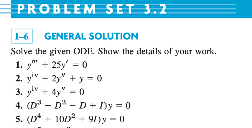 Solved Solve the given ODE. Show the details of your work. | Chegg.com