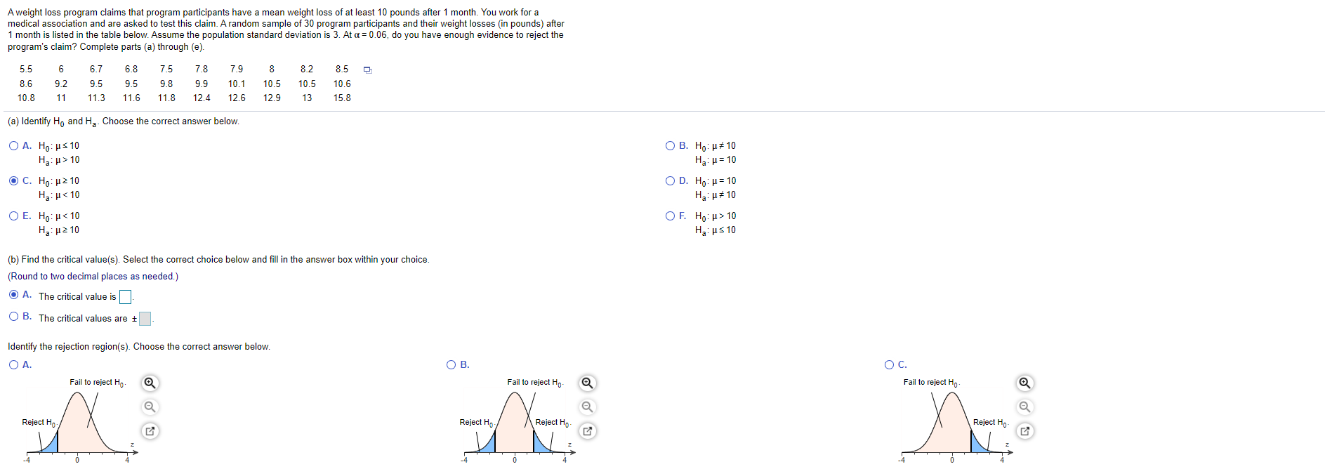 Solved A weight loss program claims that program
