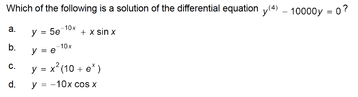 Solved Which Of The Following Is A Solution Of The Differ Chegg Com