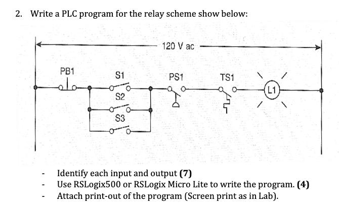 Solved 2. Write a PLC program for the relay scheme show | Chegg.com