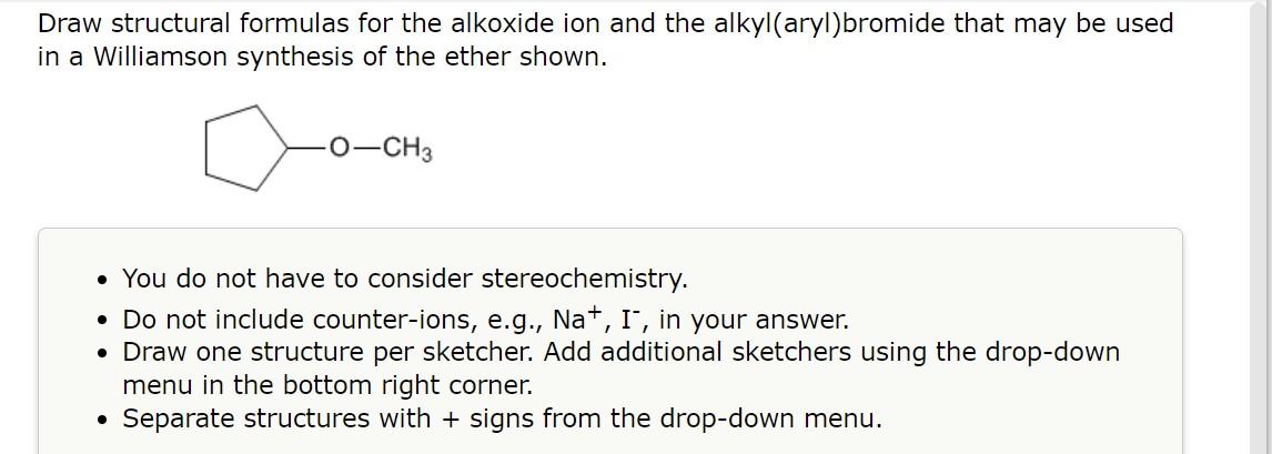 Solved Draw structural formulas for the alkoxide ion and the | Chegg.com