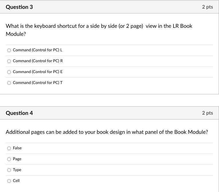 Solved Question 5 2 pts All choices in the Guides Panel will | Chegg.com