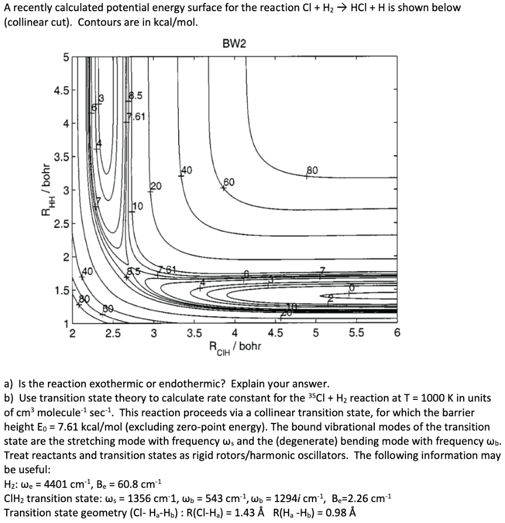 A Recently Calculated Potential Energy Surface For Chegg Com