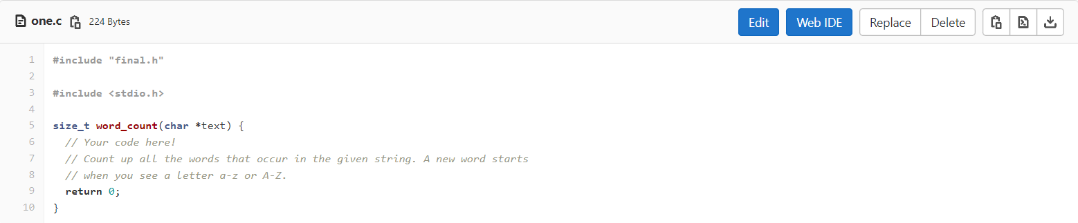 Solved one For this function, we will write a function that | Chegg.com