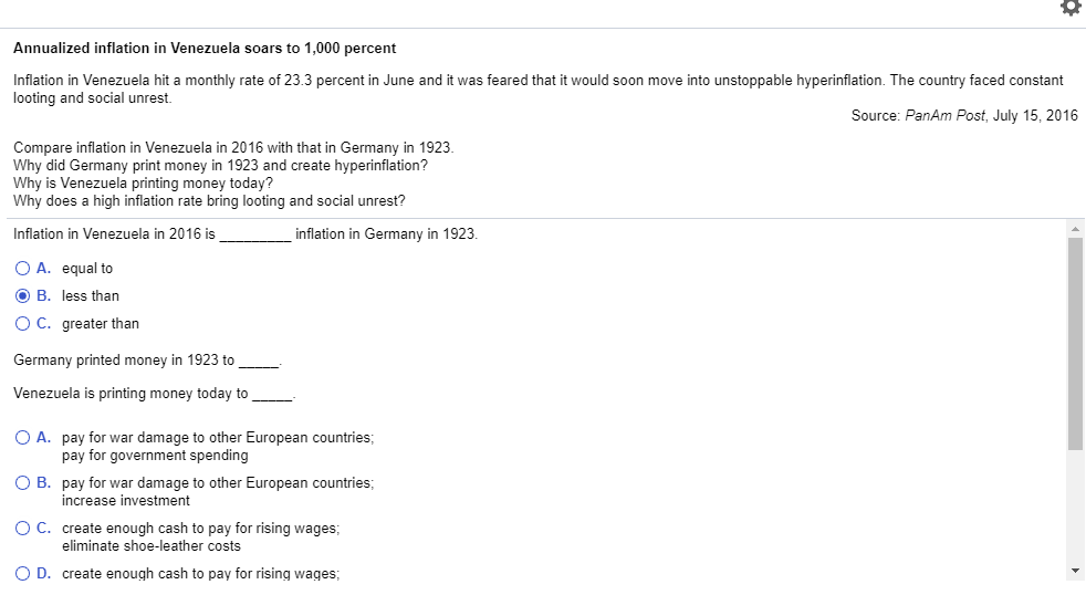 Solved Annualized Inflation In Venezuela Soars To 1 000 Chegg Com   PhpCCTWDP 