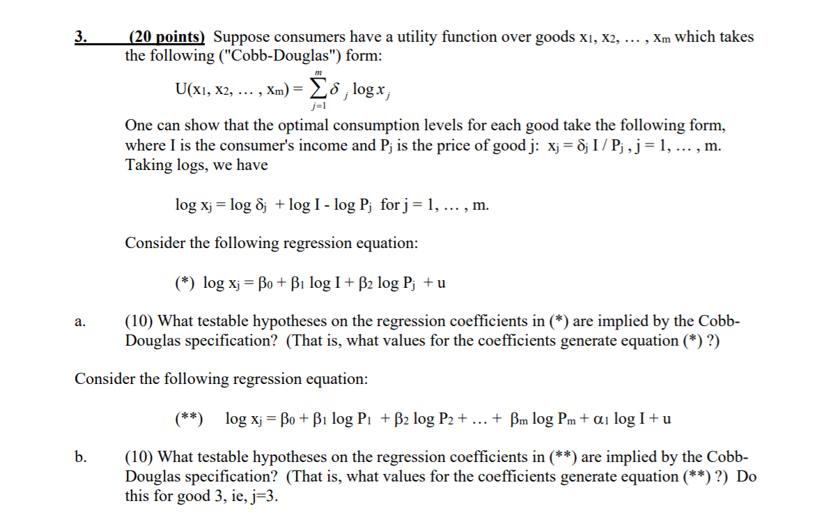 3 Points Suppose Consumers Have A Utility Chegg Com