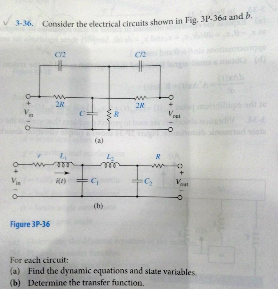 Solved Consider the electrical circuits shown in Fig. 3P-36a | Chegg.com