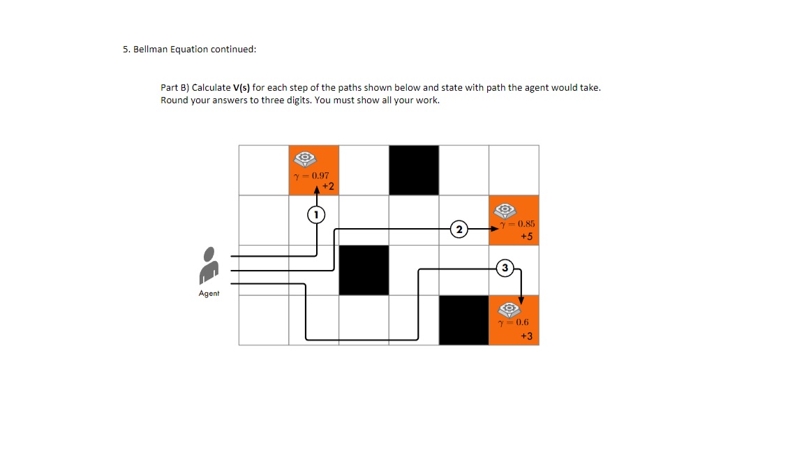 Solved Bellman Equation continuedPart B) ﻿Calculate V(s)