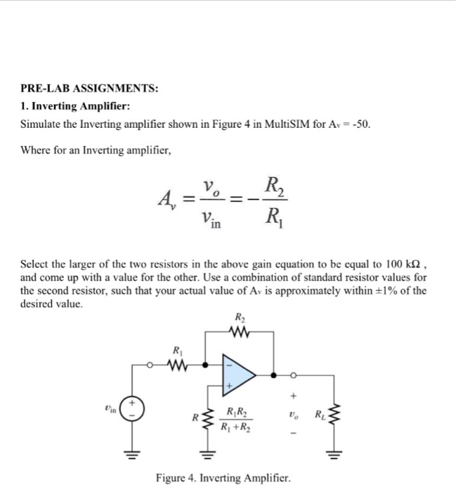 Solved Simulate the Inverting amplifier shown in Figure 4 in