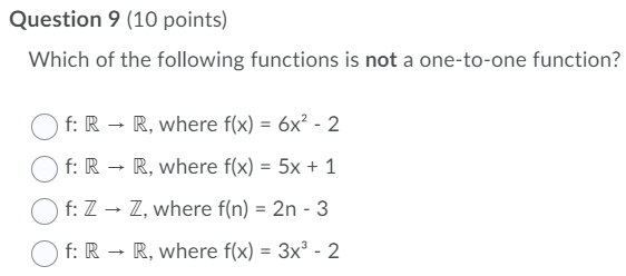 Solved Question 6 (10 points) Which of the following | Chegg.com