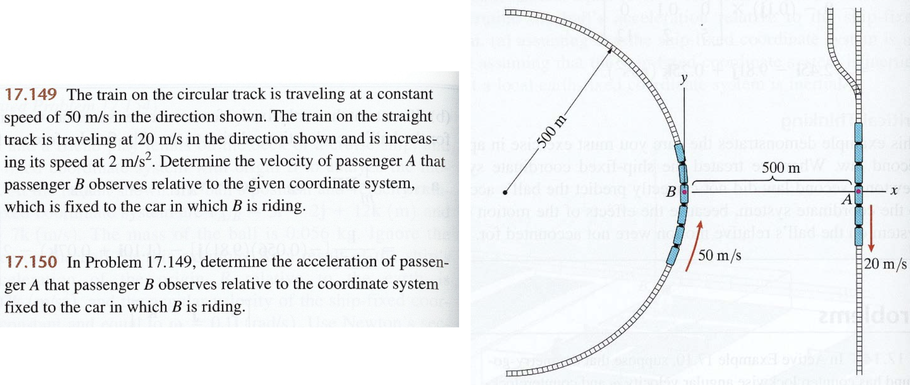 Solved 500 m 17.149 The train on the circular track is | Chegg.com