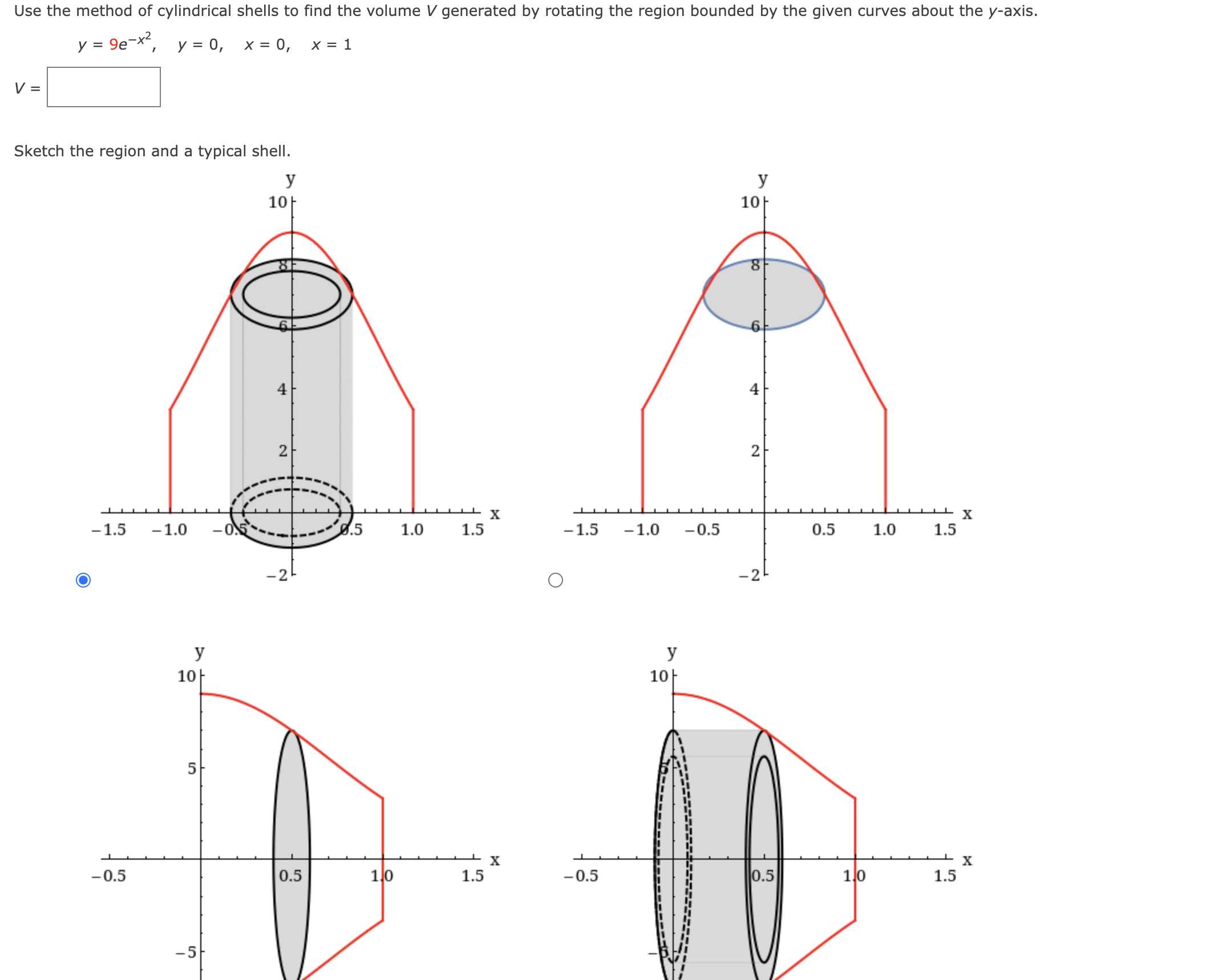 Solved Use the method of cylindrical shells to find the | Chegg.com