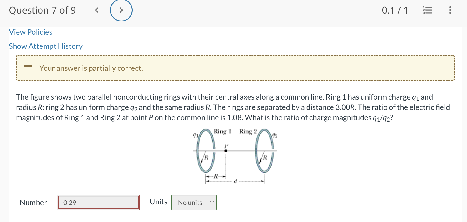 Solved The figure shows two parallel nonconducting rings | Chegg.com