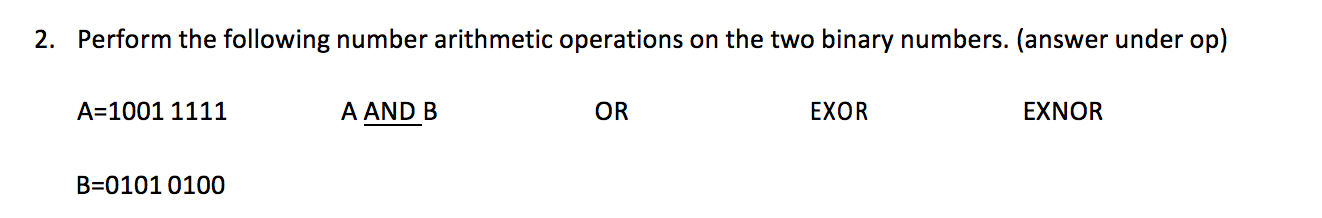 Solved 2. Perform the following number arithmetic operations | Chegg.com