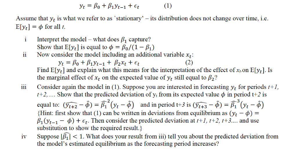Solved 4 (10 marks). Consider a simple model of a time | Chegg.com