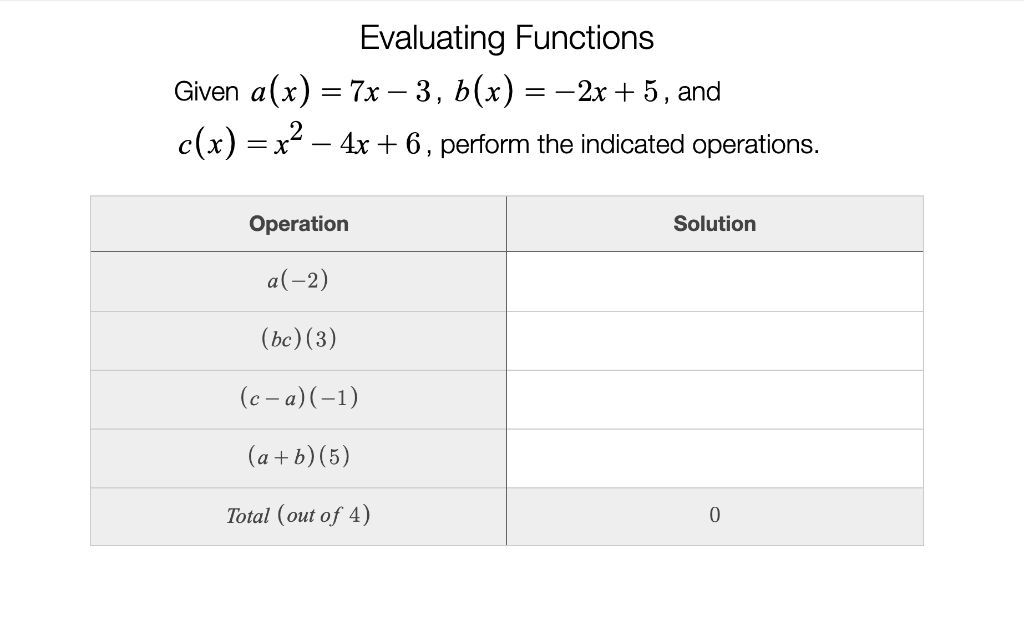 Solved Function Operations Given f (x) = 3x – 2, g(x) = 2x² | Chegg.com