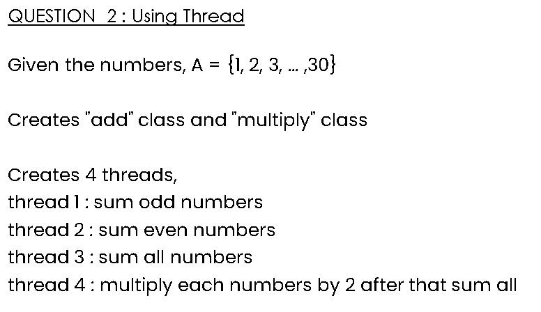 Solved QUESTION 2: Using Thread Given the numbers, A = {1, | Chegg.com