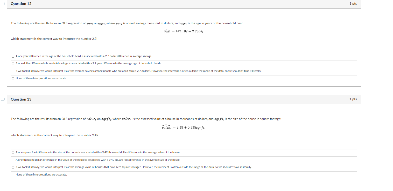 Solved The following are the results from an OLS regression | Chegg.com