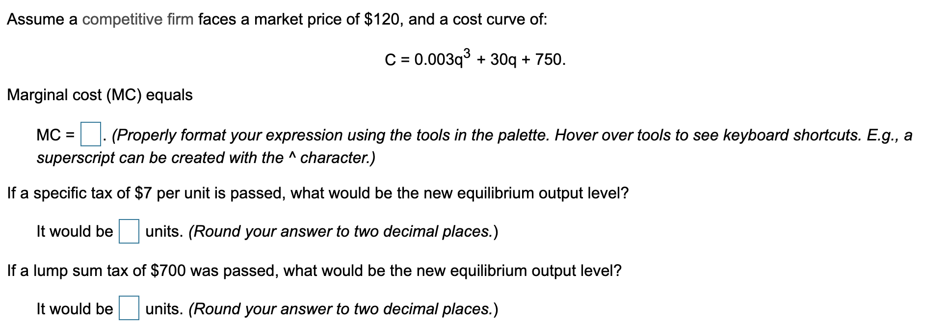 Solved Assume a competitive firm faces a market price of | Chegg.com