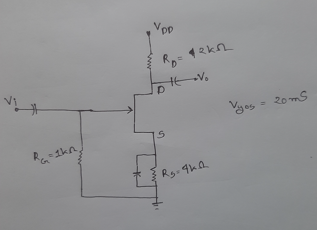 Solved A JFET (N-type) with self-biasing circuit as shown | Chegg.com