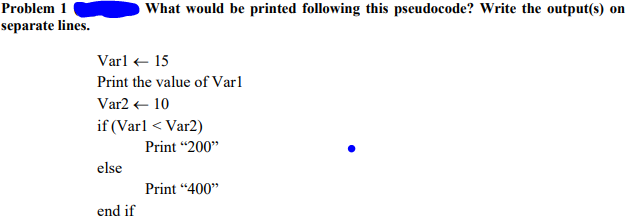 Solved Problem 1 separate lines. What would be printed | Chegg.com