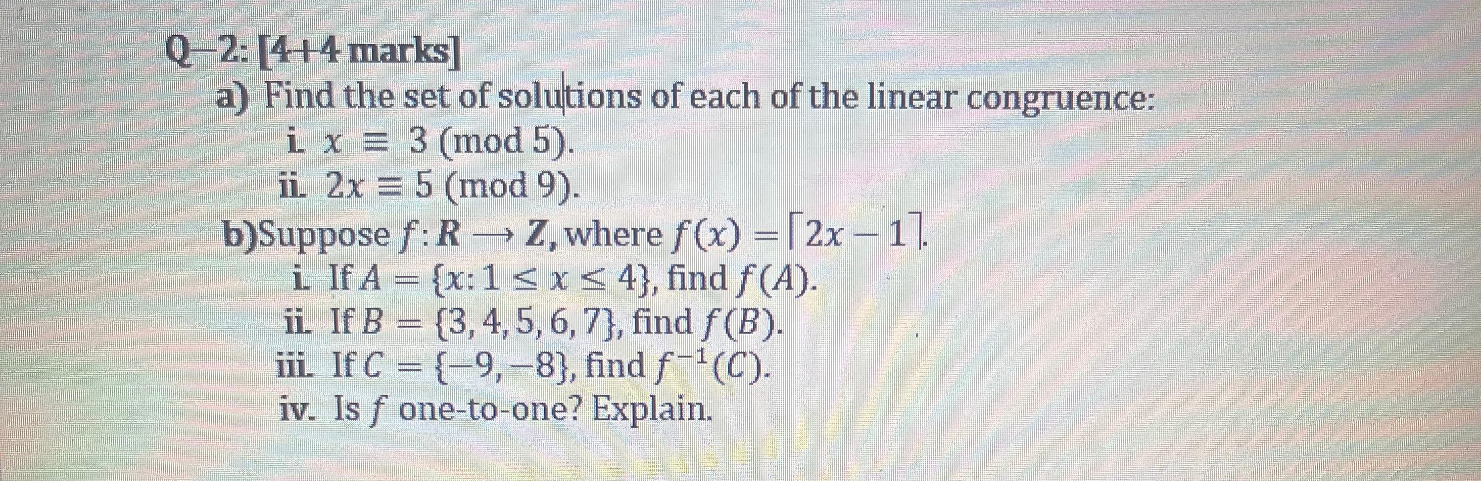 Solved A) Find The Set Of Solutions Of Each Of The Linear | Chegg.com