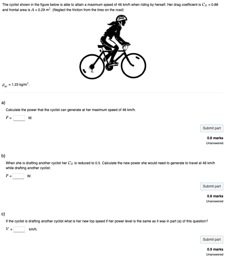 Solved The Cyclist Shown In The Figure Below Is Able To | Chegg.com