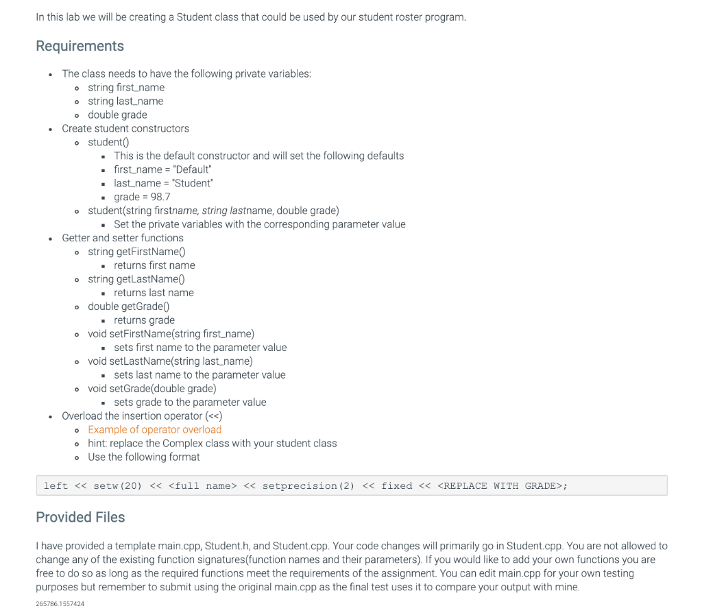 Solved In this lab we will be creating a Student class that | Chegg.com