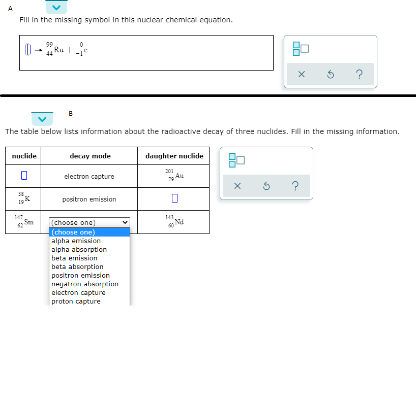 Solved A Fill in the missing symbol in this nuclear chemical | Chegg.com