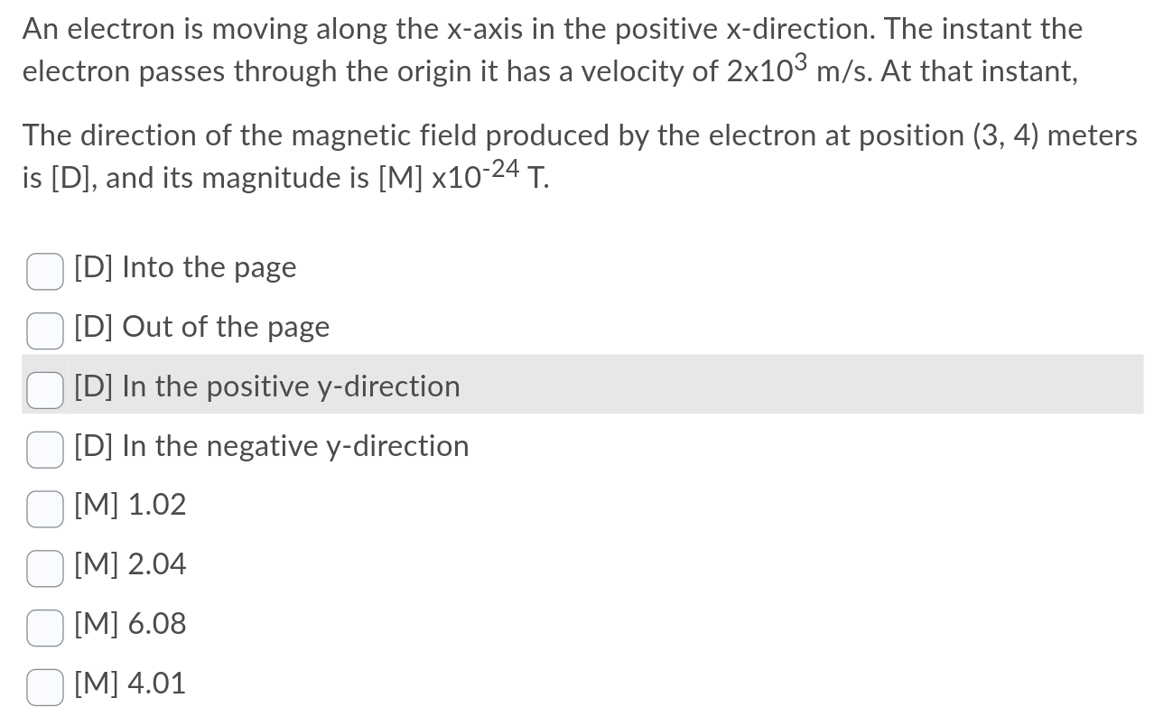 Solved An electron is moving along the x-axis in the | Chegg.com