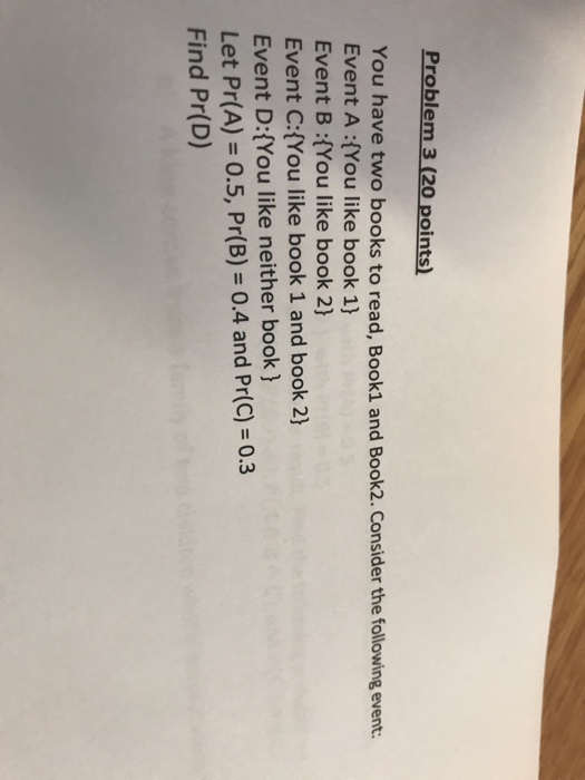Solved Problem 3 (20 points) You have two books to read, | Chegg.com