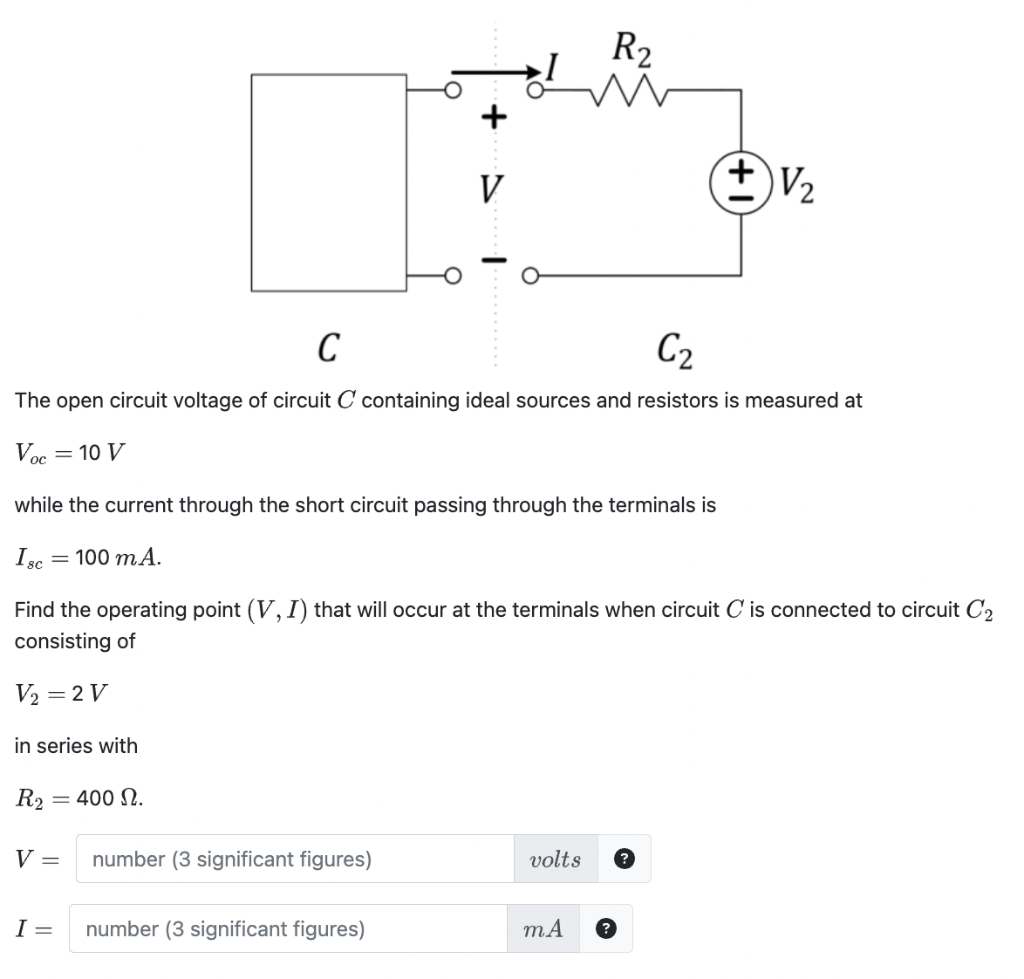 Solved The open circuit voltage of circuit C containing | Chegg.com