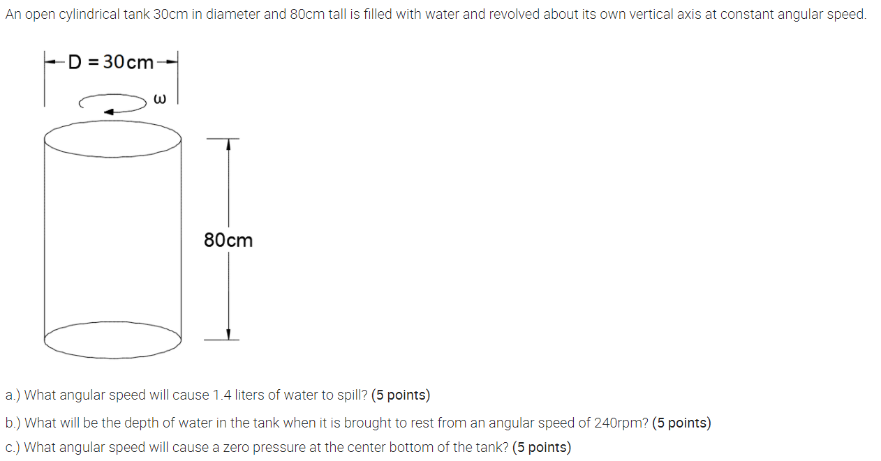 solved-an-open-cylindrical-tank-30cm-in-diameter-and-80cm-chegg